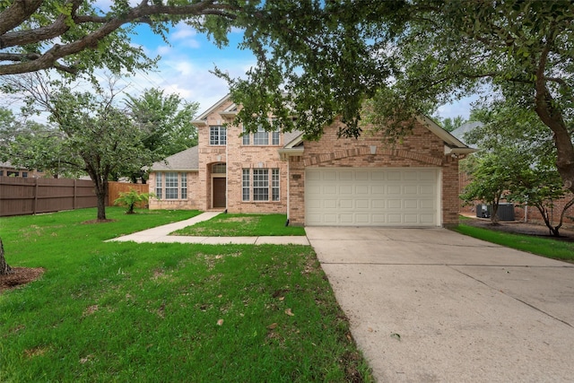 3232 Kent Dr, Flower Mound, TX 75022 - traditional home with brick siding, concrete driveway, and an attached garage