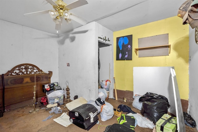 303 E Broadway St, Prosper, TX 75078 - bedroom with concrete floors and ceiling fan