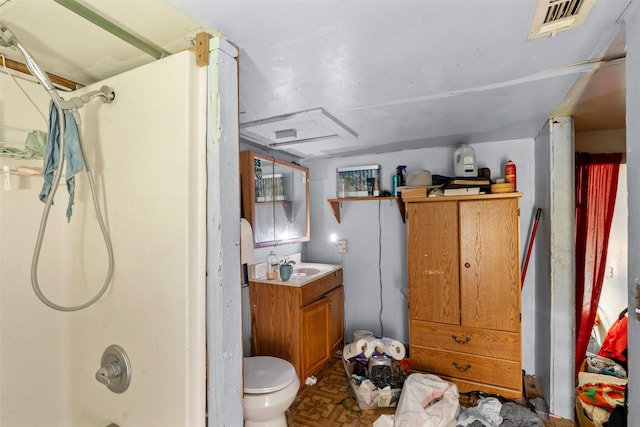 303 E Broadway St, Prosper, TX 75078 - full bath featuring vanity, washtub / shower combination, and toilet