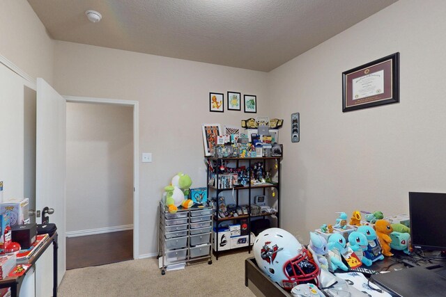 337 Grace Cir, Hurst, TX 76053 - carpeted bedroom with a textured ceiling