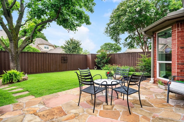 6717 Alcove Ln, Plano, TX 75024 - fenced backyard with a patio