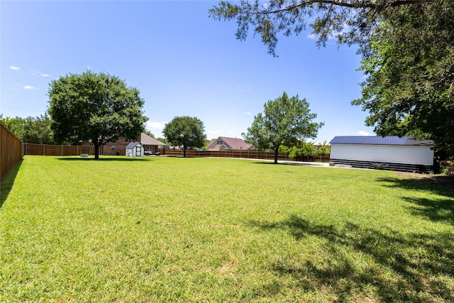 258 Pecan Hollow Cir, Anna, TX 75409 - fenced backyard featuring an outdoor structure