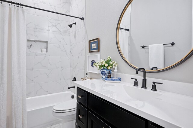 3228 Zenyatta Ct, Celina, TX 75009 - bathroom with vanity, shower / bath combination with curtain, and toilet