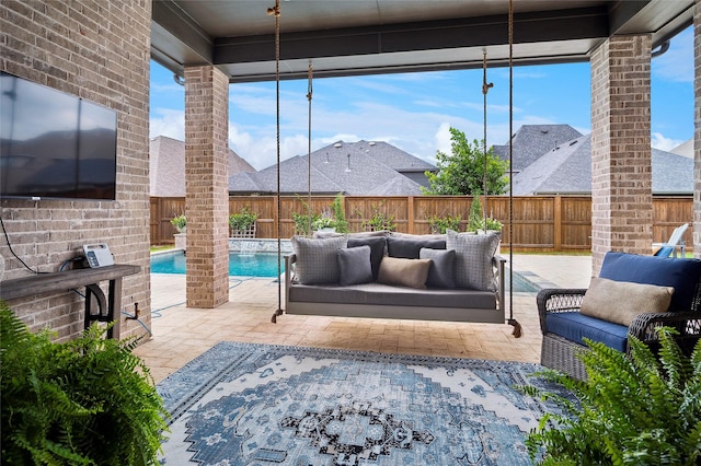 3228 Zenyatta Ct, Celina, TX 75009 - fenced backyard featuring a patio area and an outdoor living space