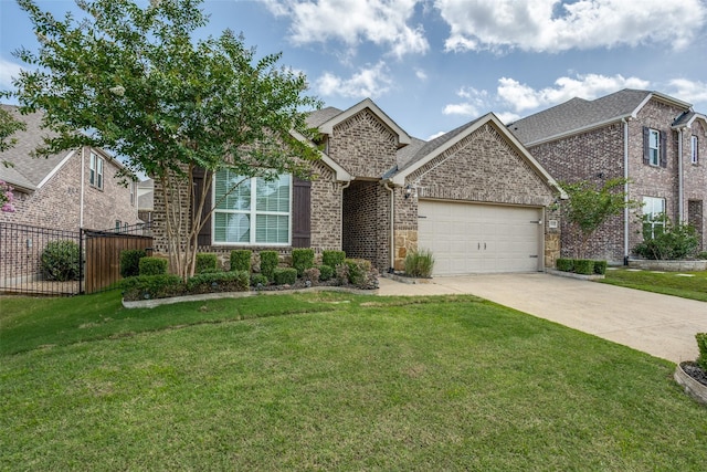 1814 Indigo Creek Ln, Wylie, TX 75098 - view of front facade with an attached garage, concrete driveway, brick siding, and roof with shingles