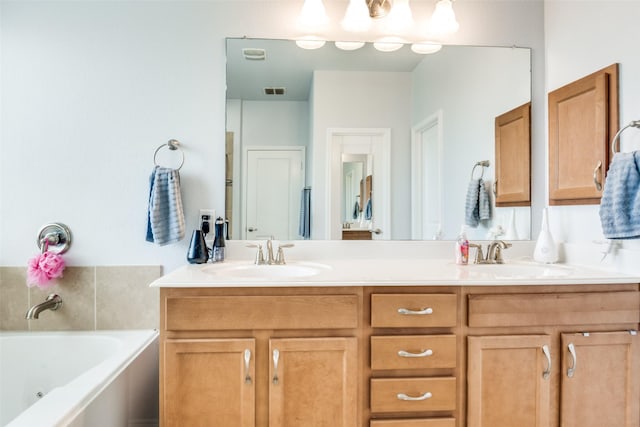 3118 Oak Crest Dr, Royse City, TX 75189 - full bathroom featuring double vanity and a jetted tub
