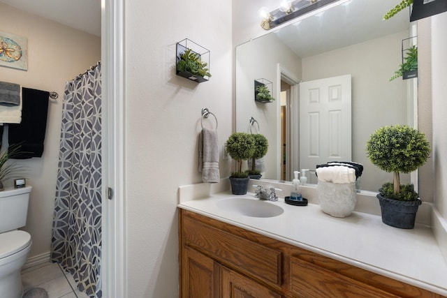300 Burtonwood Cir, Ovilla, TX 75154 - full bathroom with toilet, vanity, and tile patterned floors