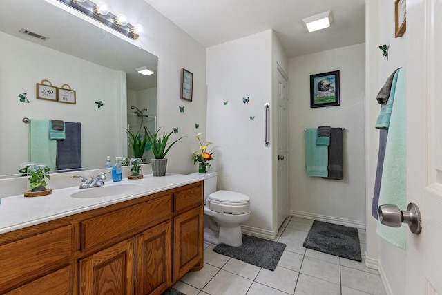 300 Burtonwood Cir, Ovilla, TX 75154 - full bath with vanity, toilet, tile patterned flooring, and a shower