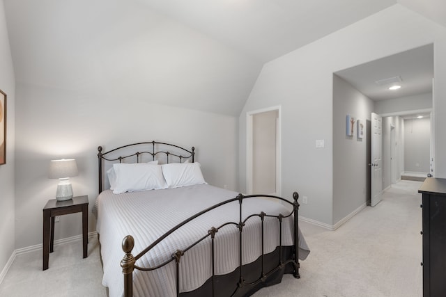 3025 Speyburn, The Colony, TX 75056 - bedroom with light colored carpet, baseboards, and vaulted ceiling