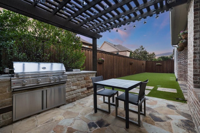 6208 Jacqueline Dr, Plano, TX 75024 - view of patio with outdoor dining area and a pergola