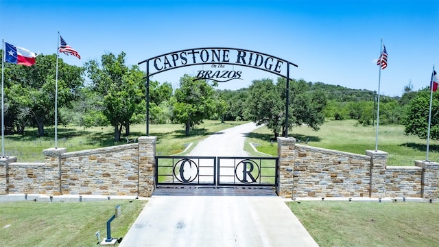 550 Capstone Ridge Dr, Santo, TX 76472 - gate with a lawn