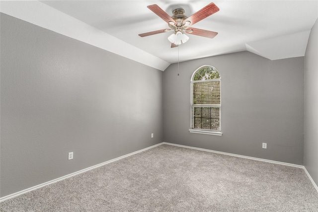 7500 Archer Way, Mckinney, TX 75072 - carpeted spare room featuring lofted ceiling, a ceiling fan, and baseboards