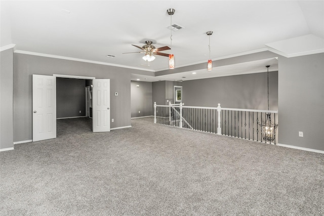 7500 Archer Way, Mckinney, TX 75072 - unfurnished room featuring ornamental molding, a ceiling fan, carpet flooring, and baseboards