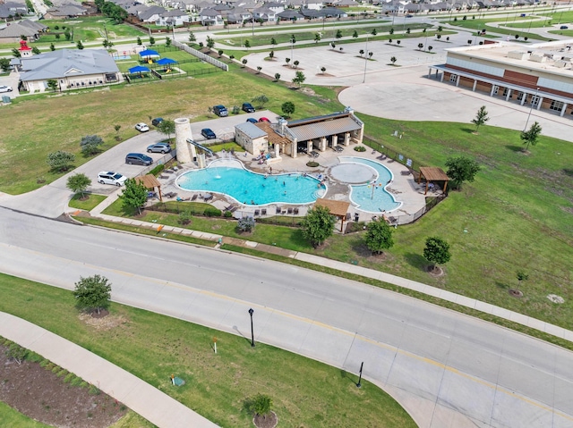 1021 Adelyn St, Anna, TX 75409 - aerial perspective of suburban area with a pool