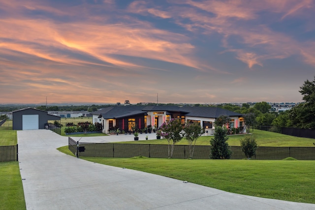 1001 Colina Vista Ln, Crowley, TX 76036 - view of front facade featuring an outbuilding, concrete driveway, and a garage