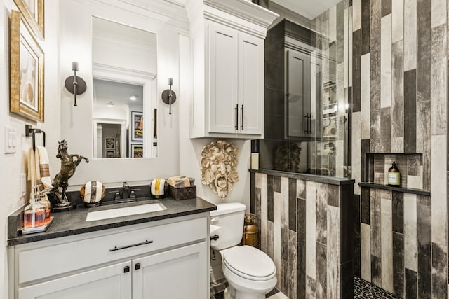 1001 Colina Vista Ln, Crowley, TX 76036 - full bathroom with a tile shower, vanity, and toilet