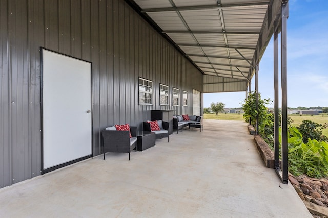 1001 Colina Vista Ln, Crowley, TX 76036 - view of patio / terrace featuring an outdoor living space and a carport
