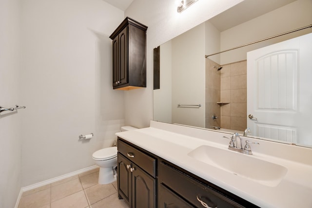 2133 Blakely Ct, Fort Worth, TX 76134 - bathroom with toilet, baseboards, vanity, and tile patterned floors