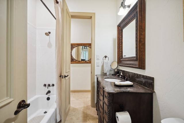 508 Moraine Way, Heath, TX 75032 - bathroom featuring vanity, washtub / shower combination, and tile patterned flooring