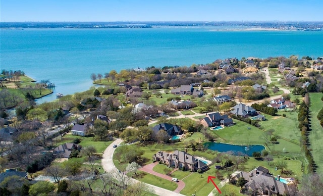 508 Moraine Way, Heath, TX 75032 - aerial perspective of suburban area with a nearby body of water
