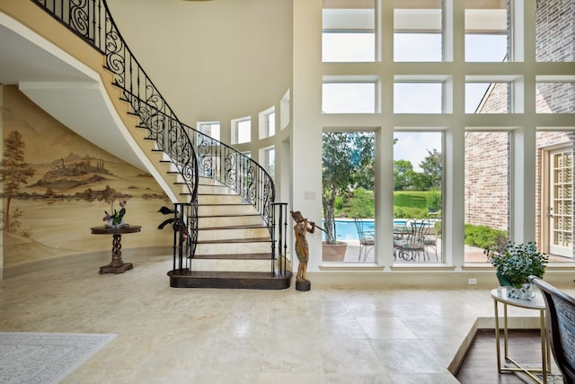 508 Moraine Way, Heath, TX 75032 - foyer entrance with a high ceiling and stairway