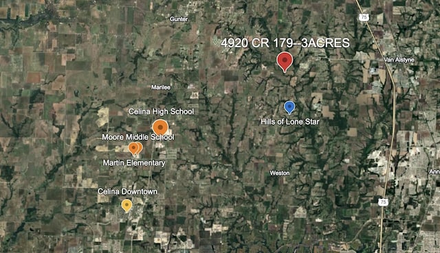 4920 County Road 179, Celina, TX 75009 - aerial view of property's location