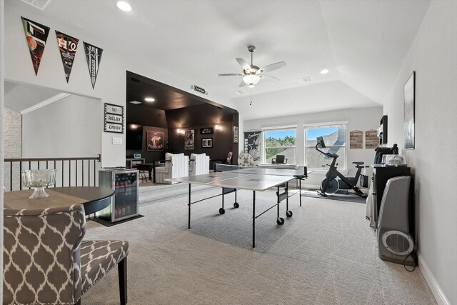 7431 Bald Cypress Dr, Ovilla, TX 75154 - playroom with carpet, ceiling fan, and recessed lighting