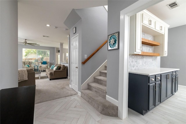 4405 Vista Meadows Dr, Fort Worth, TX 76244 - staircase with a ceiling fan, baseboards, and recessed lighting