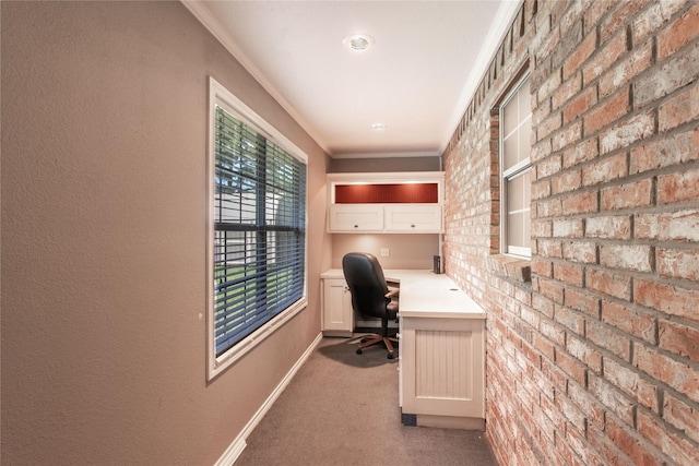 10763 Nix Ln, Whitehouse, TX 75791 - carpeted office space with baseboards and crown molding