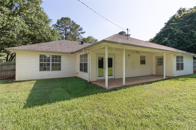 10763 Nix Ln, Whitehouse, TX 75791 - rear view of house featuring a patio area, a ceiling fan, and a shingled roof