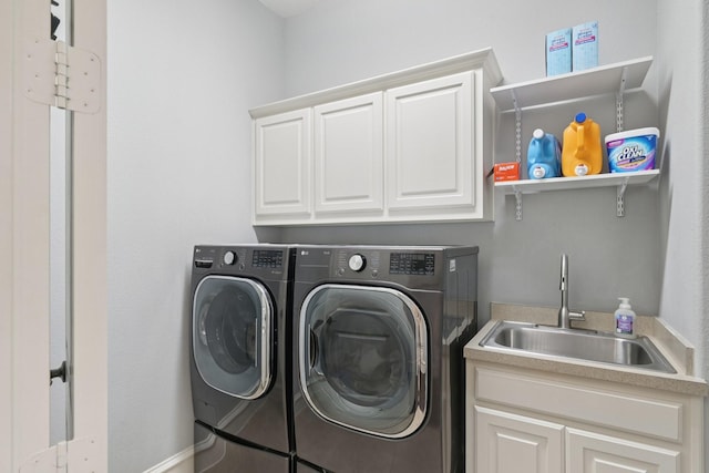 4158 Benchmark Ln, Frisco, TX 75034 - laundry area featuring washing machine and clothes dryer and cabinet space
