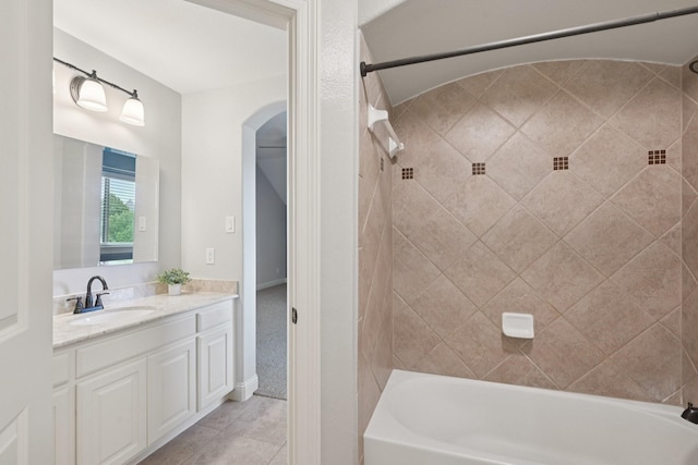4158 Benchmark Ln, Frisco, TX 75034 - full bath featuring vanity, shower / bathtub combination, and tile patterned floors
