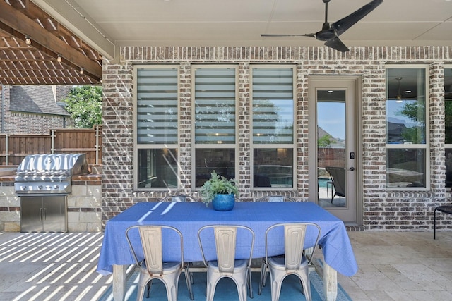 4158 Benchmark Ln, Frisco, TX 75034 - view of patio / terrace featuring ceiling fan and outdoor dining area