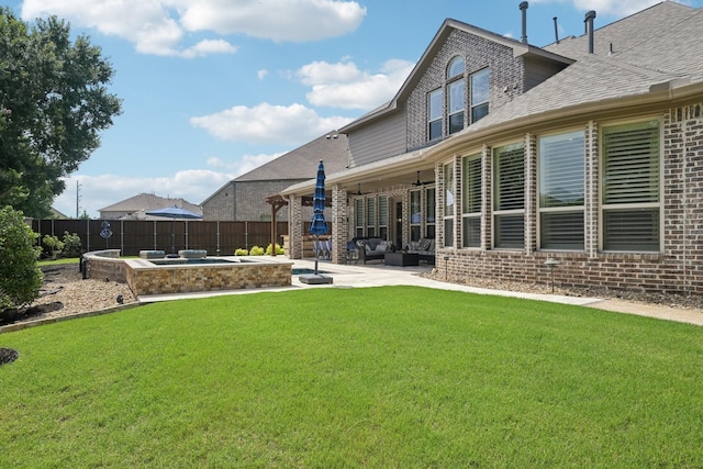 4158 Benchmark Ln, Frisco, TX 75034 - view of yard featuring an outdoor hangout area, a patio area, and ceiling fan