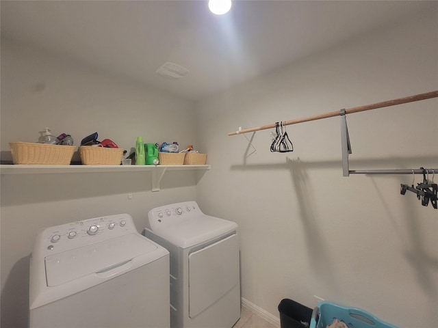 3400 Quiet Valley Rd, Fort Worth, TX 76123 - laundry area featuring washing machine and dryer and baseboards