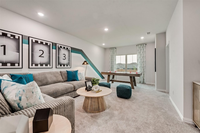3445 Cross Shore Dr, Anna, TX 75409 - carpeted living room with baseboards and recessed lighting