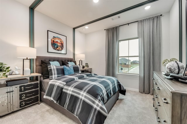 3445 Cross Shore Dr, Anna, TX 75409 - bedroom featuring light colored carpet, recessed lighting, and baseboards