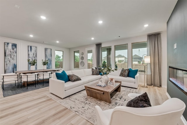 3445 Cross Shore Dr, Anna, TX 75409 - living area with light wood-type flooring and recessed lighting