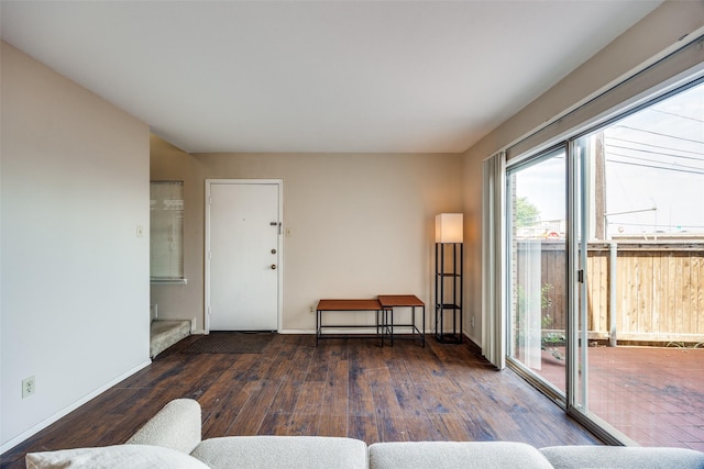 12834 Midway Rd Unit 1105, Dallas, TX 75244 - living room featuring hardwood / wood-style floors and baseboards
