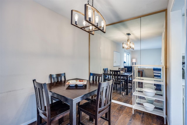 12834 Midway Rd Unit 1105, Dallas, TX 75244 - dining space with a chandelier and wood finished floors