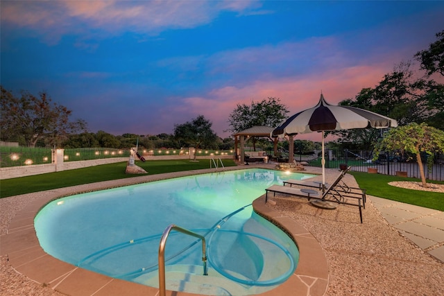 8608 Funtier Ct, Fort Worth, TX 76179 - view of swimming pool with a gazebo and a patio