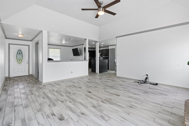 2600 Dave Angel Rd, Burleson, TX 76028 - unfurnished living room with a ceiling fan and light wood-style flooring