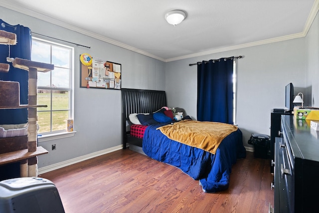 2600 Dave Angel Rd, Burleson, TX 76028 - bedroom with wood finished floors and crown molding