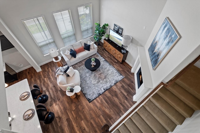 2451 S Gate Dr, Richardson, TX 75080 - living area featuring wood finished floors and baseboards