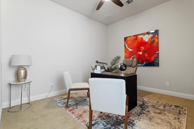 2451 S Gate Dr, Richardson, TX 75080 - office space with carpet flooring, a ceiling fan, and baseboards