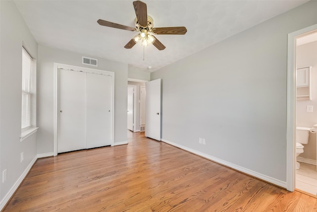 4543 Marigold Trl, Mesquite, TX 75150 - unfurnished bedroom with light wood finished floors, a closet, and ensuite bath