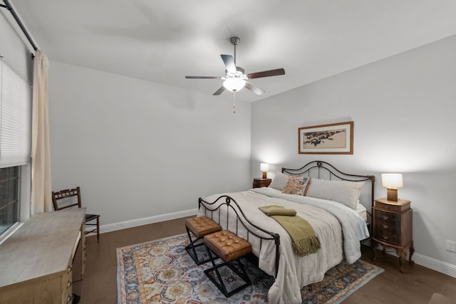 7800 Kentmere, The Colony, TX 75056 - bedroom with dark wood-style flooring, baseboards, and a ceiling fan