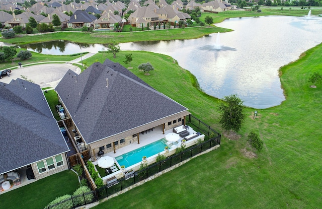 7800 Kentmere, The Colony, TX 75056 - aerial perspective of suburban area with a large body of water and a pool