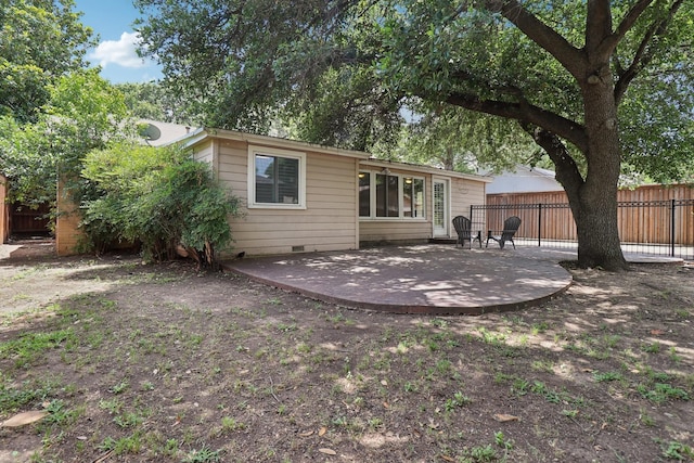 3620 W Biddison St, Fort Worth, TX 76109 - rear view of house featuring a patio and crawl space