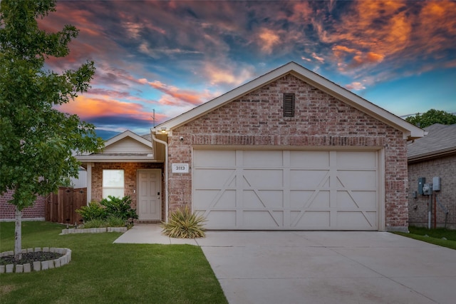 3113 Harper St, Little Elm, TX 75068 - single story home with brick siding, driveway, and an attached garage